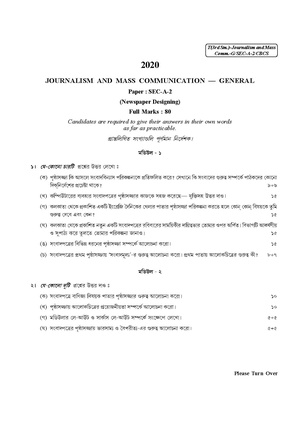 CU-2020 B.A. (General) Journalism Semester-III Paper-SEC-A-2 QP.pdf
