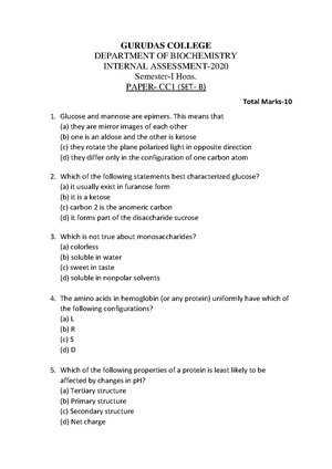 GC-2020 B.Sc. (Honours) Biochemistry Semester-I Paper-CC-1 (Set-B) IA QP.pdf