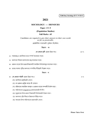 CU-2021 B.A. (Honours) Sociology Semester-IV Paper-CC-9 QP.pdf
