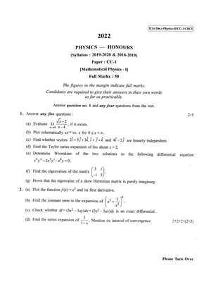 CU-2022 B.Sc. (Honours) Physics Semester-1 Paper-CC-1 QP.pdf