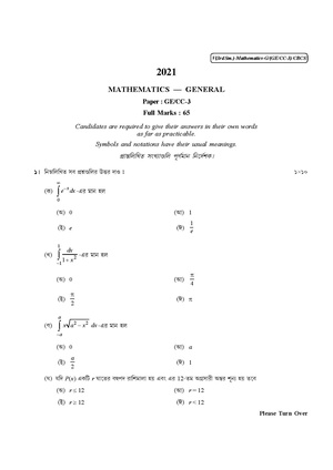 CU-2021 B.Sc. (General) Mathematics Semester-3 Paper-CC3-GE3 QP.pdf