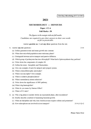 CU-2021 B.Sc. (Honours) Microbiology Semester-3 Paper-CC-6 QP.pdf