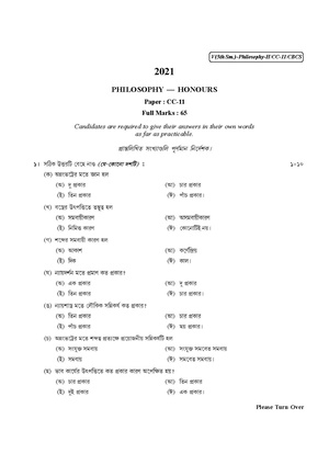 CU-2021 B.A. (Honours) Philosophy Semester-5 Paper-CC-11 QP.pdf