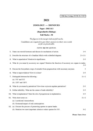 CU-2021 B.Sc. (Honours) Zoology Semester-5 Paper-DSE-B-2 QP.pdf