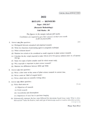 CU-2022 B.Sc. (Honours) Botany Semester-6 Paper-DSE-B-7 QP.pdf